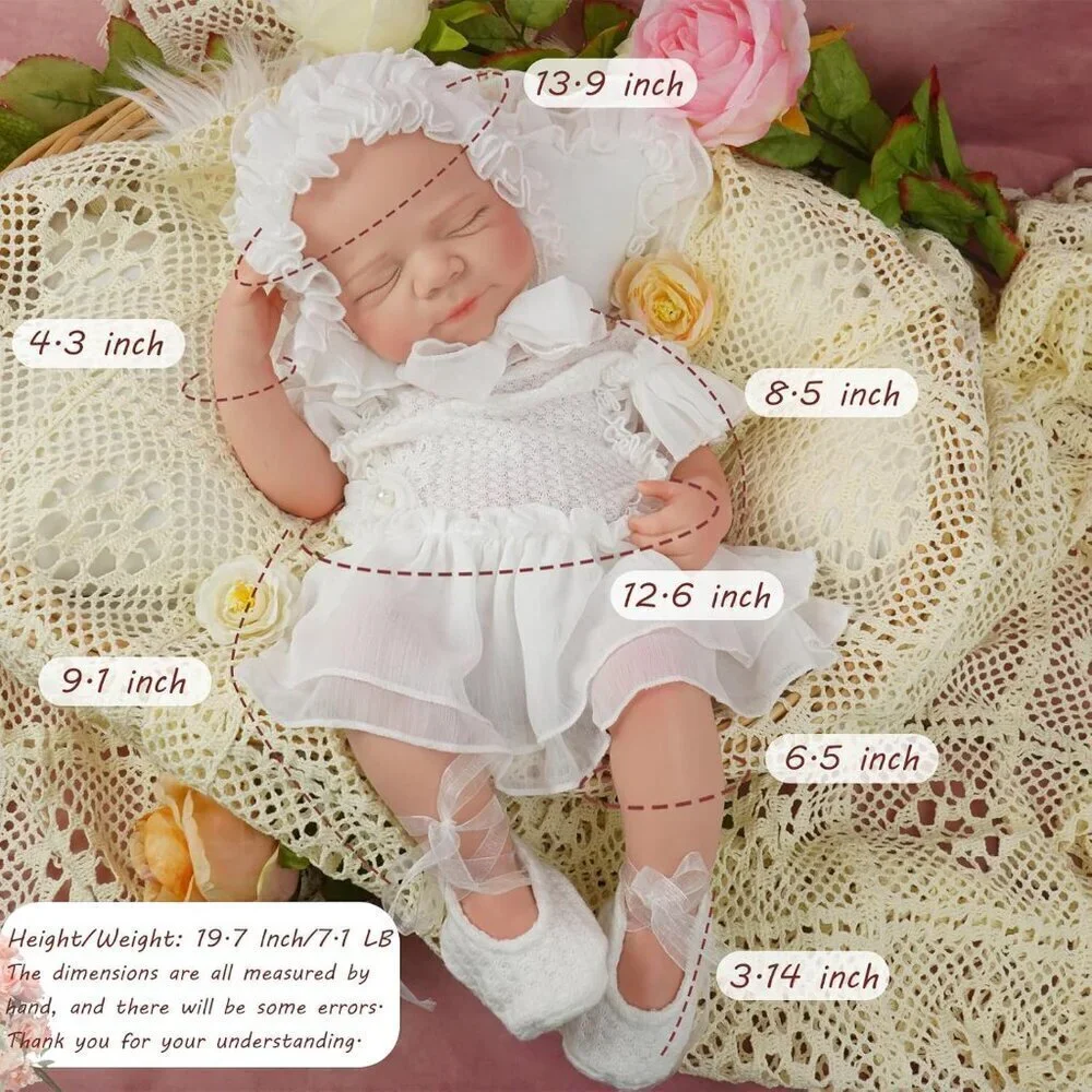🆕20Inch Lifelike Full Silicone Body Alisa-tan Newborn Girl Reborn Baby Doll
